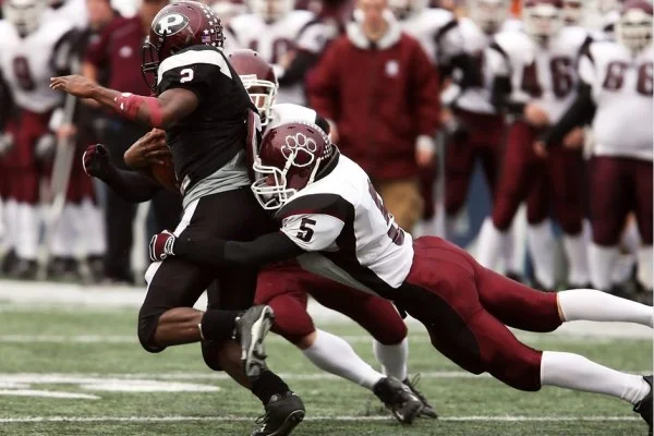 football defensive action